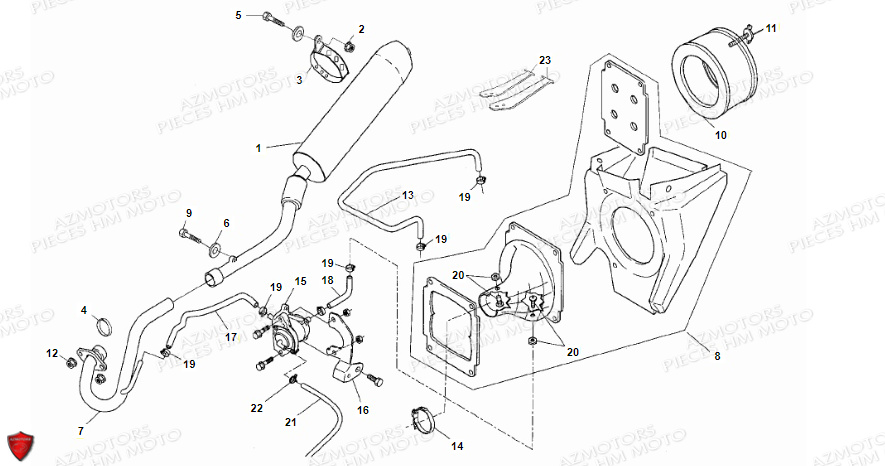 Filtre A Air Echappement VENT PIECES HM LOCUSTA 125-200 (2011-2013)