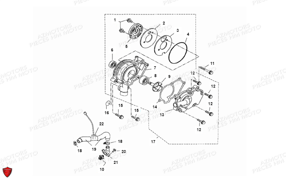 Pompe A Eau VENT PIECES HM LOCUSTA 125-200 (2011-2013)