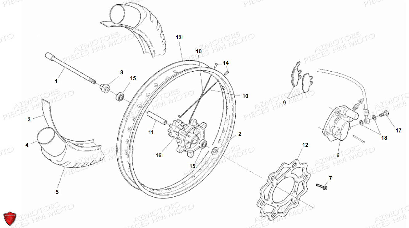 Roue Avant VENT PIECES HM LOCUSTA 125-200 (2011-2013)