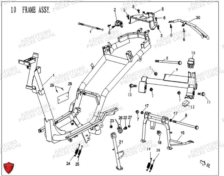 Cadre Chassis ORCAL Pièces ORCAL TREVIS 125 Euro III