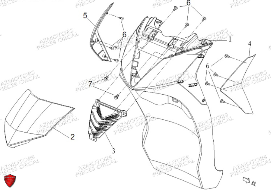 FACE AVANT ORCAL TREVIS 125 EU III