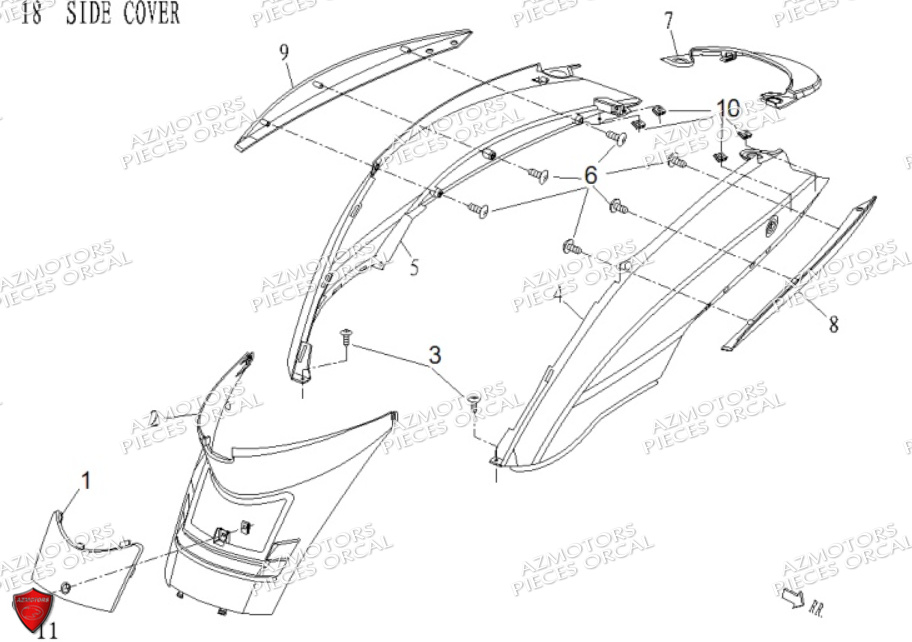 FLANC ARRIERE ORCAL TREVIS 125 EU III