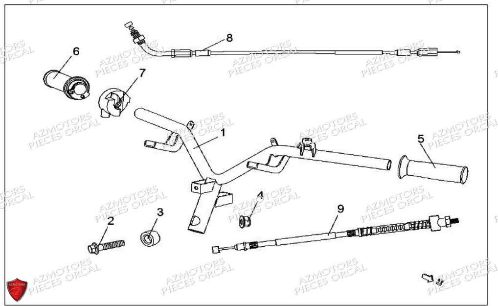 GUIDON CABLES ORCAL TREVIS 125 EU III