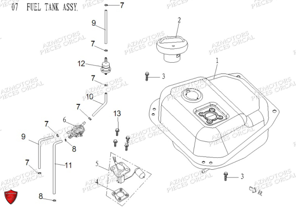 RESERVOIR DE CARBURANT ORCAL TREVIS 125 EU III