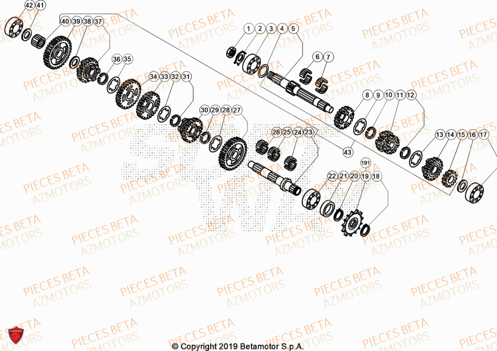 Boite A Vitesses BETA Pieces BETA TRIAL EVO 300 2T - (2024)