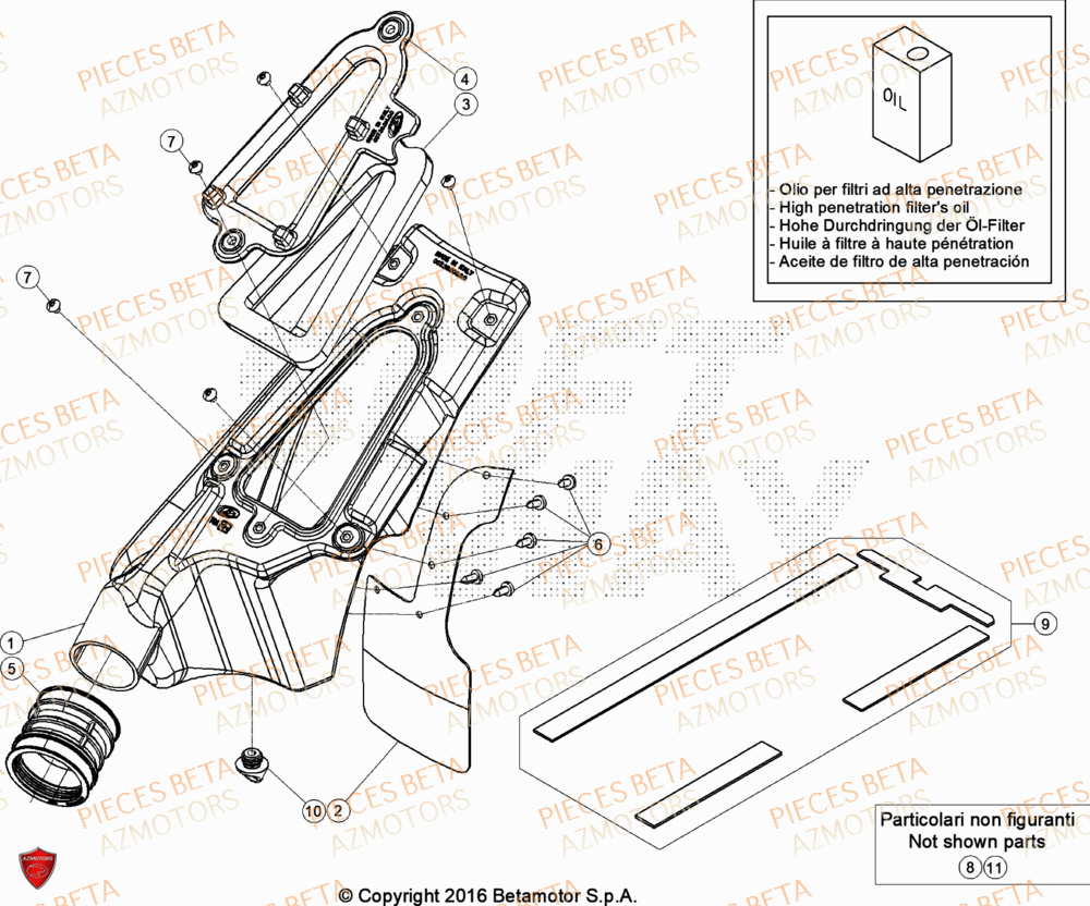 Boitier De Filtre BETA Pieces BETA TRIAL EVO 300 2T - (2024)