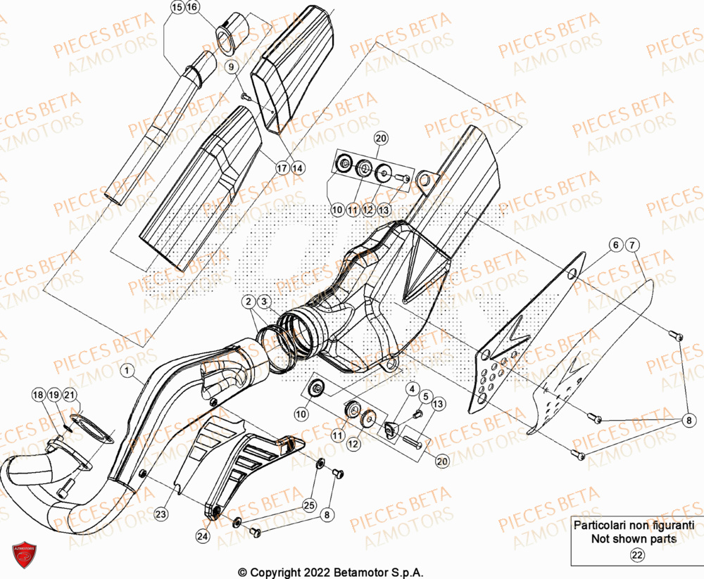 Echappement BETA Pieces BETA TRIAL EVO 300 2T - (2024)