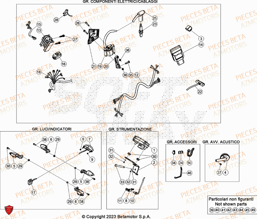 Installation Electrique BETA Pieces BETA TRIAL EVO 300 2T - (2024)