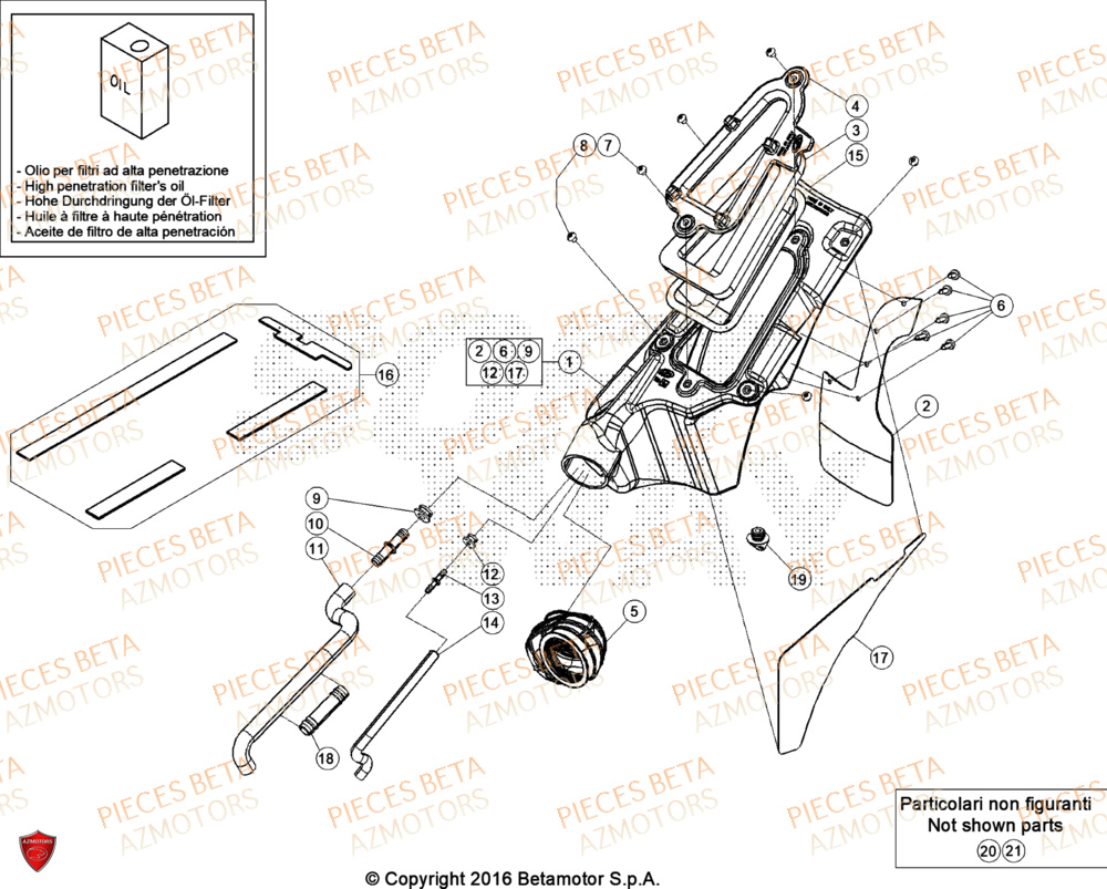 Boitier De Filtre BETA Pieces BETA TRIAL EVO 300 4T - (2024)