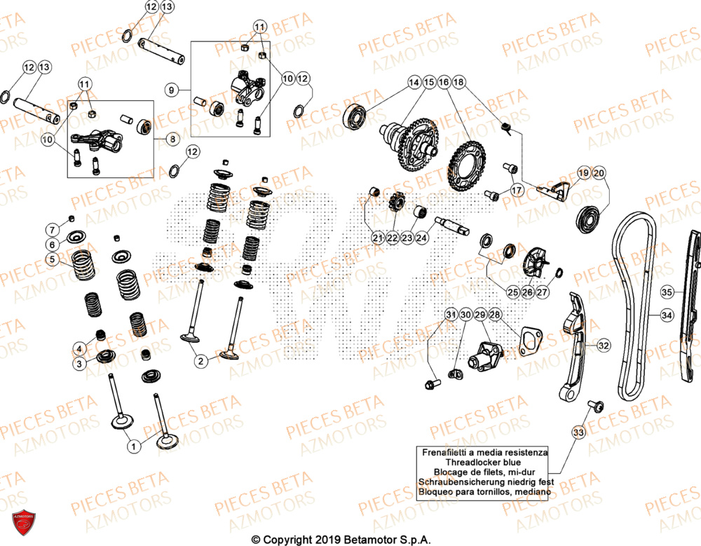 Distribution Soupapes BETA Pieces BETA TRIAL EVO 300 4T - (2024)