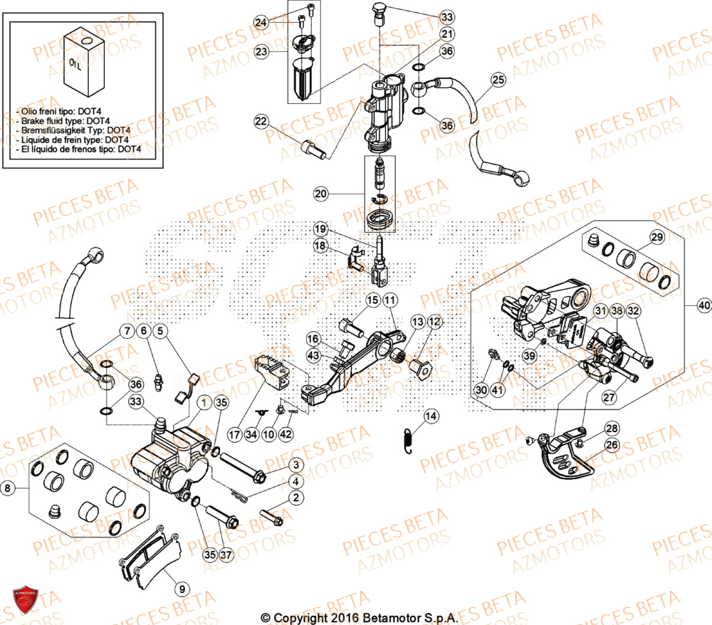 Freins BETA Pieces BETA TRIAL EVO 300 4T - (2024)