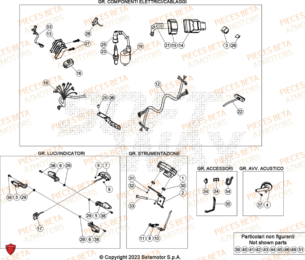 Installation Electrique BETA Pieces BETA TRIAL EVO 300 4T - (2024)