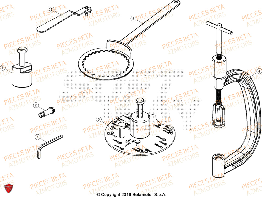 Outillage Special 2 BETA Pieces BETA TRIAL EVO 300 4T - (2024)