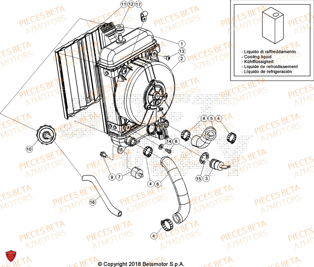 Radiateur BETA Pieces BETA TRIAL EVO 300 4T - (2024)