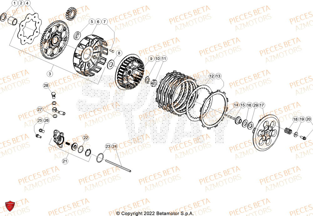 Transmission Embrayage BETA Pieces BETA TRIAL EVO 300 4T - (2024)