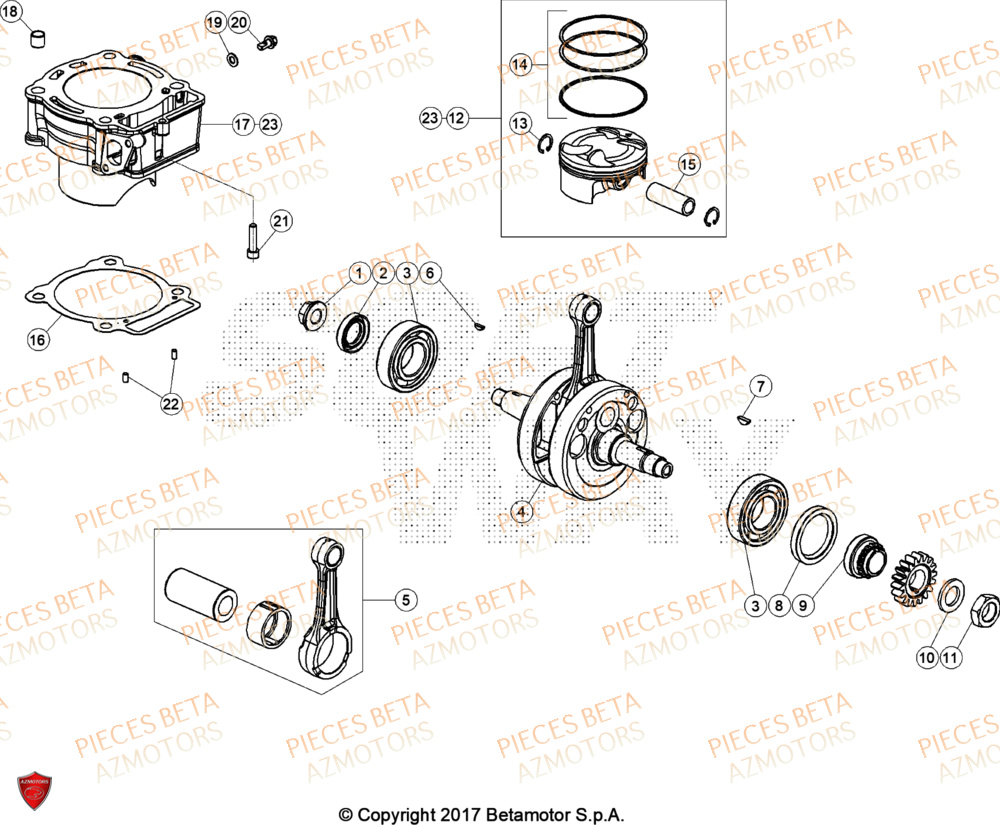 Vilbrequin Piston Contre Arbre BETA Pieces BETA TRIAL EVO 300 4T - (2024)