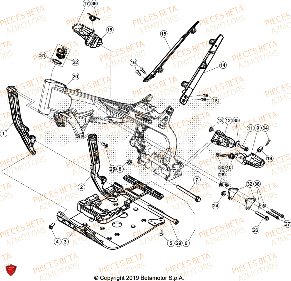 Accessoires De Chassis BETA Pieces BETA TRIAL EVO 300 4T FACTORY - (2024)
