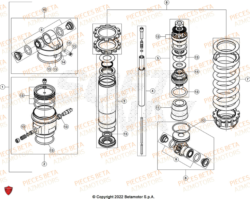 Amortisseur Au Detail BETA Pieces BETA TRIAL EVO 300 4T FACTORY - (2024)
