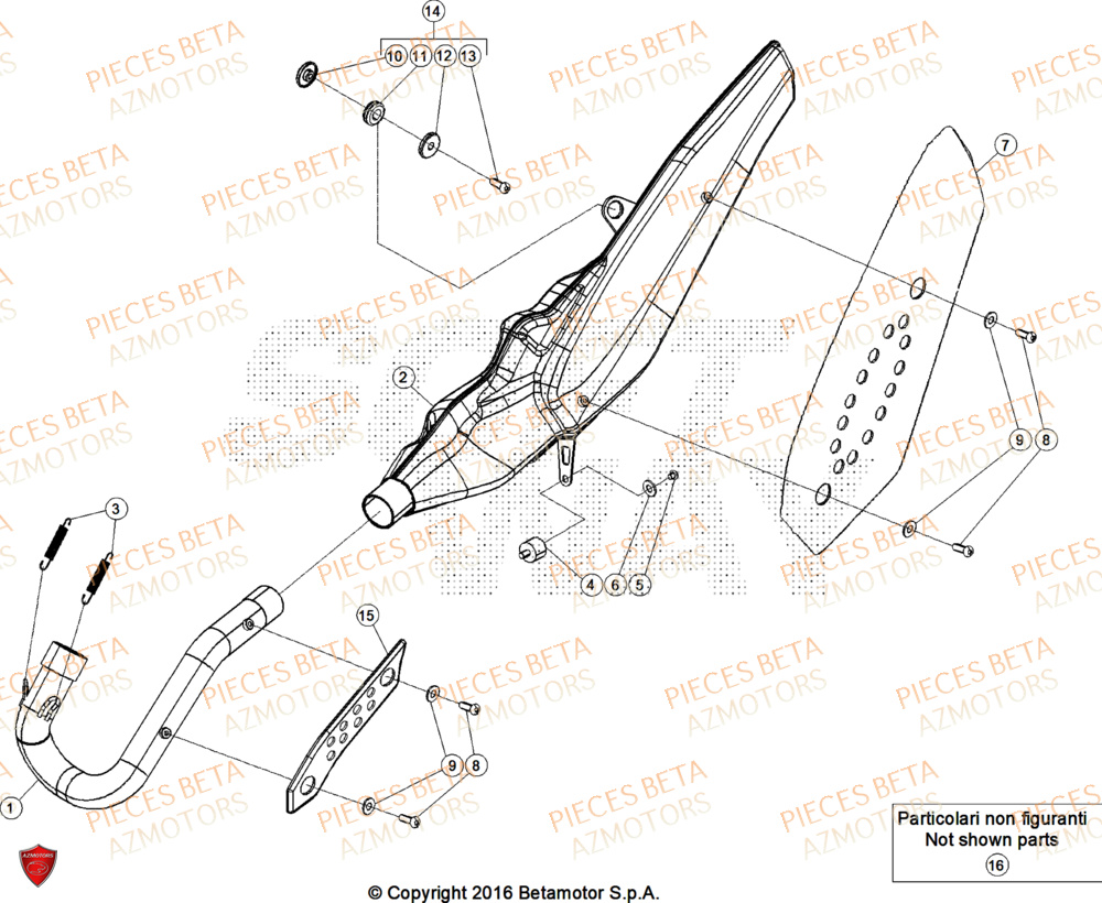 Echappement BETA Pieces BETA TRIAL EVO 300 4T FACTORY - (2024)
