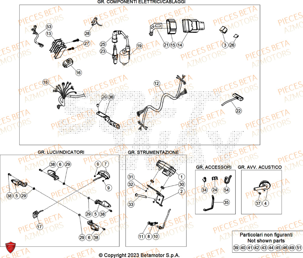 Installation Electrique BETA Pieces BETA TRIAL EVO 300 4T FACTORY - (2024)
