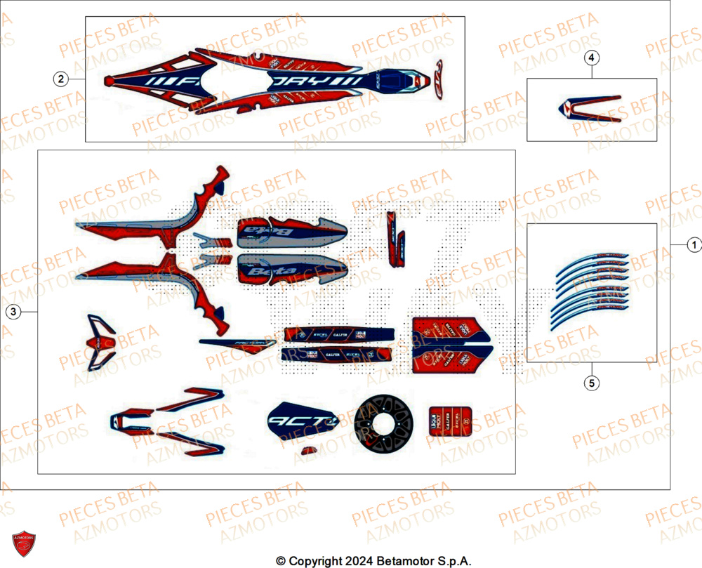 Kit Decor Autocollant BETA Pieces BETA TRIAL EVO 300 4T FACTORY - (2024)
