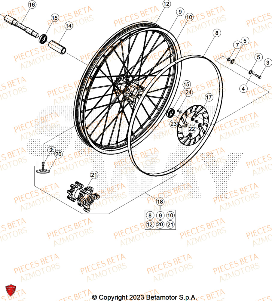 Roue Avant BETA Pieces BETA TRIAL EVO 300 4T FACTORY - (2024)
