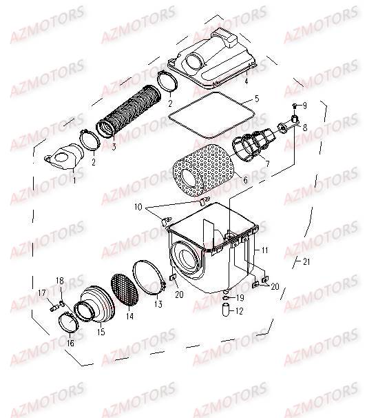 Boite A Air CFMOTO Pièces Origine CFMOTO UFORCE 500/600