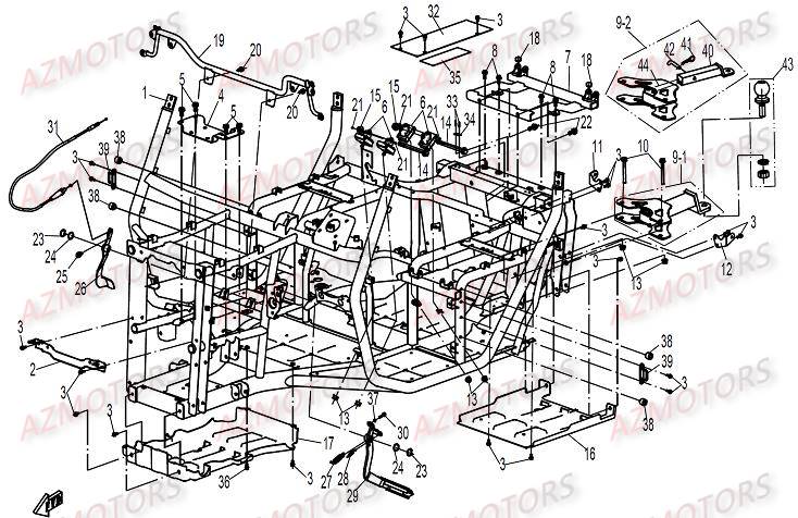 Chassis CFMOTO Pièces Origine CFMOTO UFORCE 500/600