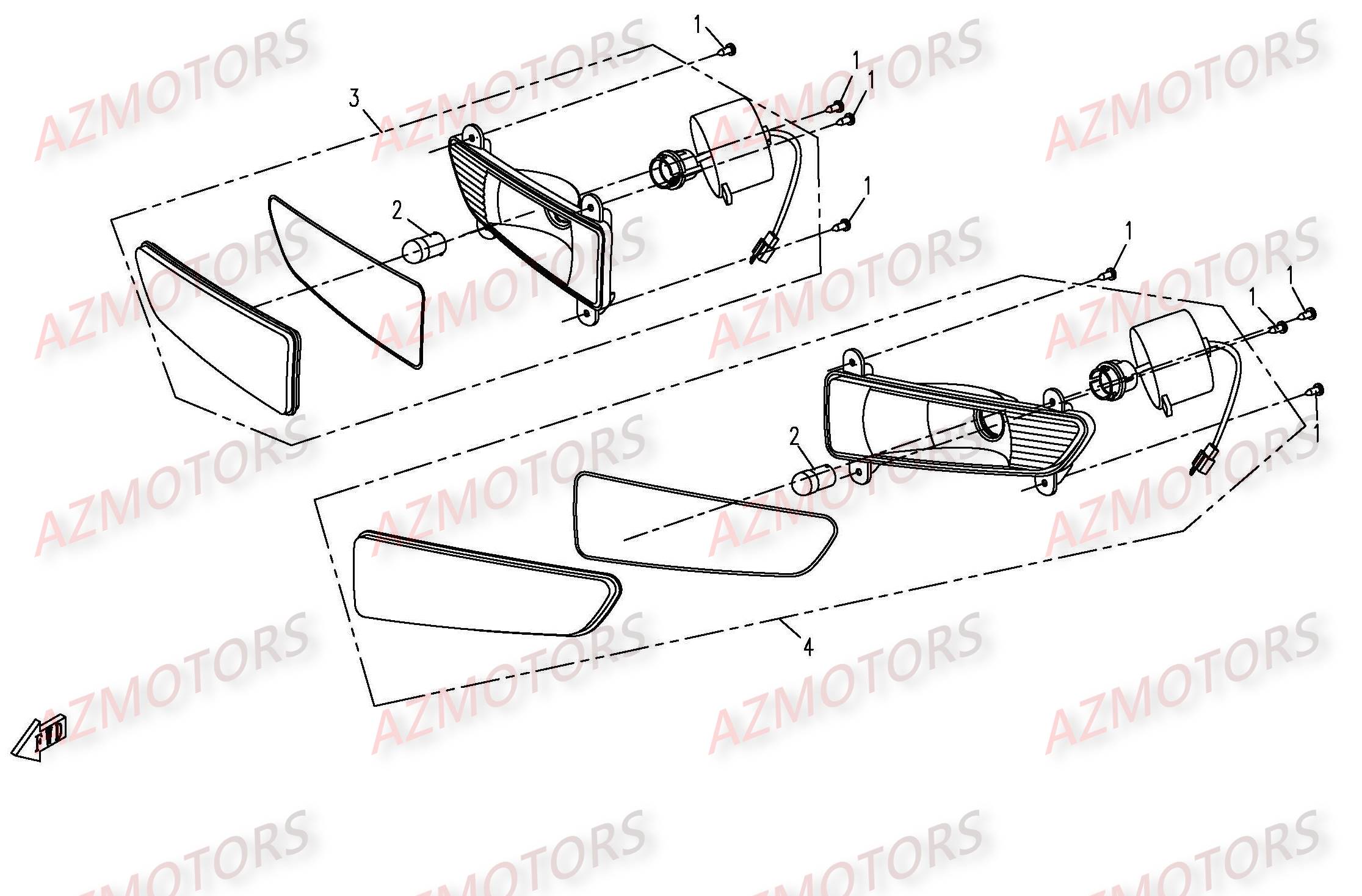 Clignotants Avant CFMOTO Pièces Origine CFMOTO UFORCE 500/600