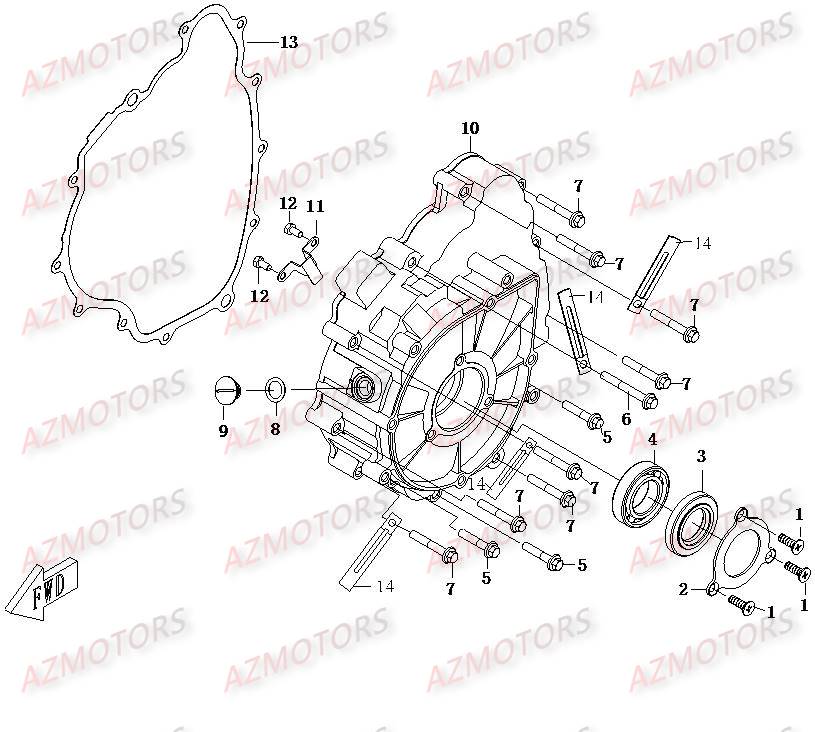 COUVERCLE ALTERNATEUR CFMOTO UFORCE 500 600