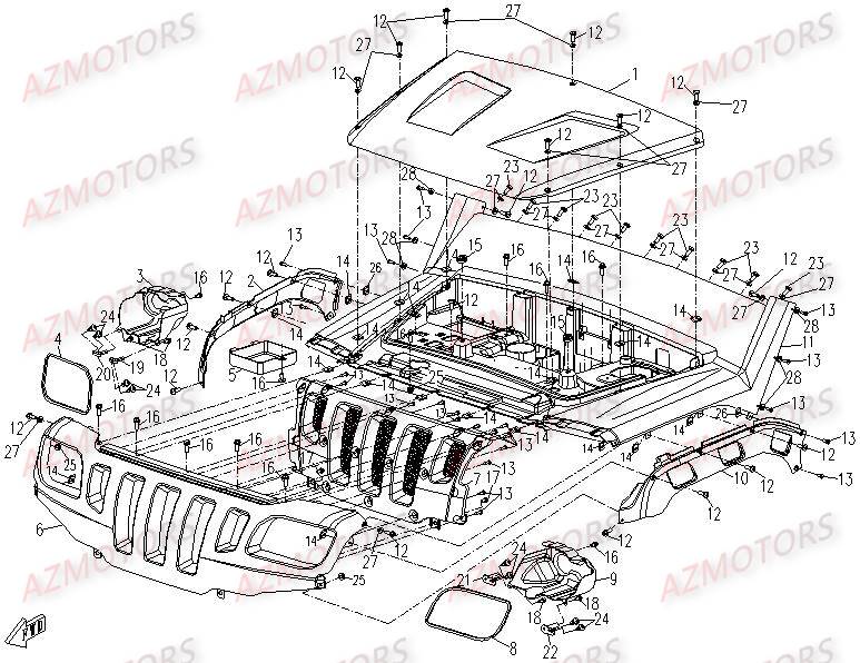 FACE AVANT CFMOTO UFORCE 500 600