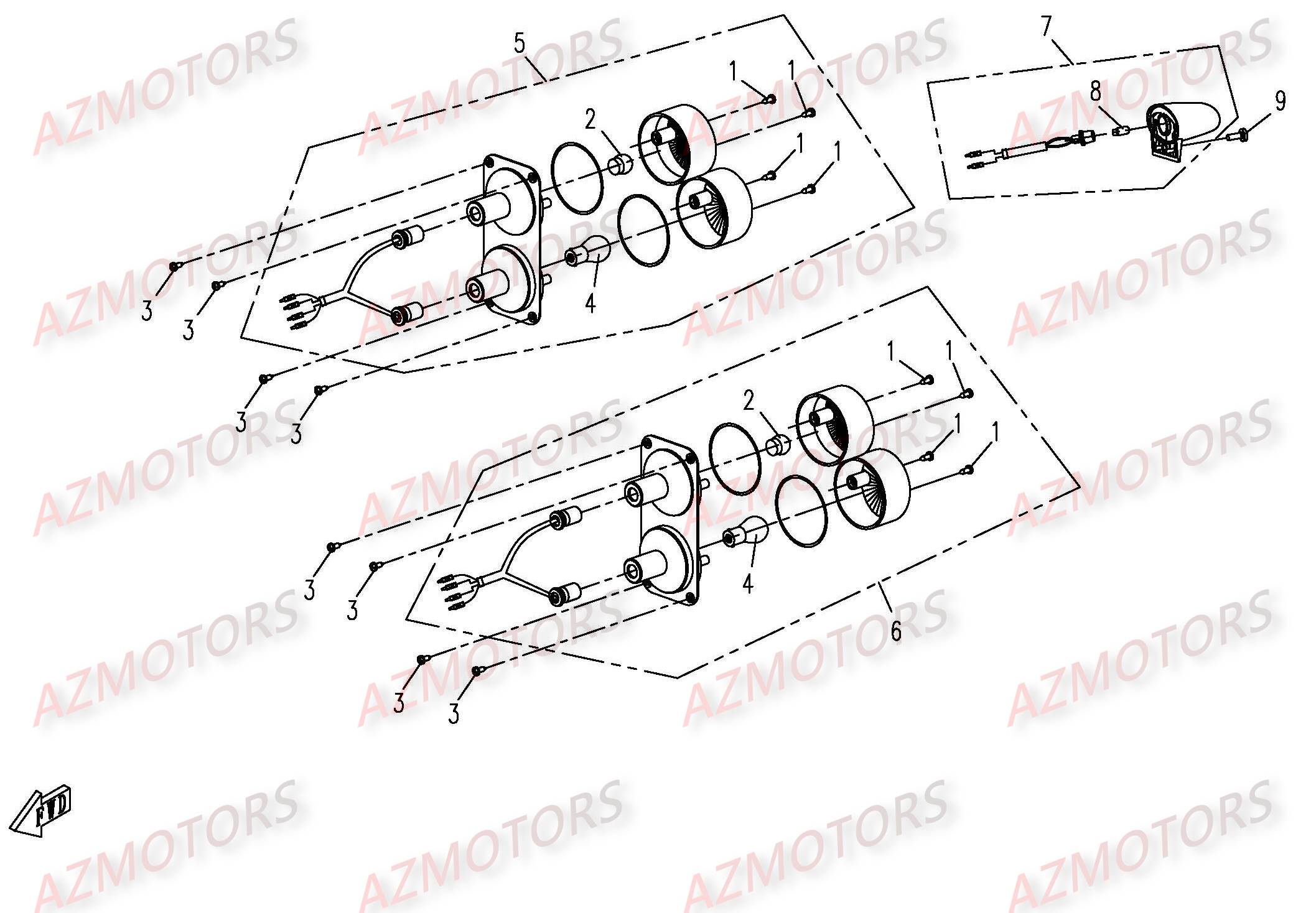 FEUX ARRIERE CFMOTO UFORCE 500 600