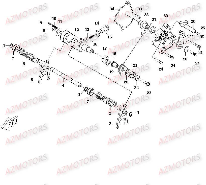 FOURCHETTE BARILLET CFMOTO UFORCE 500 600