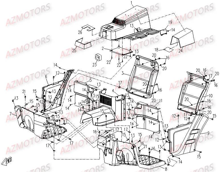 INTERIEUR CFMOTO UFORCE 500 600