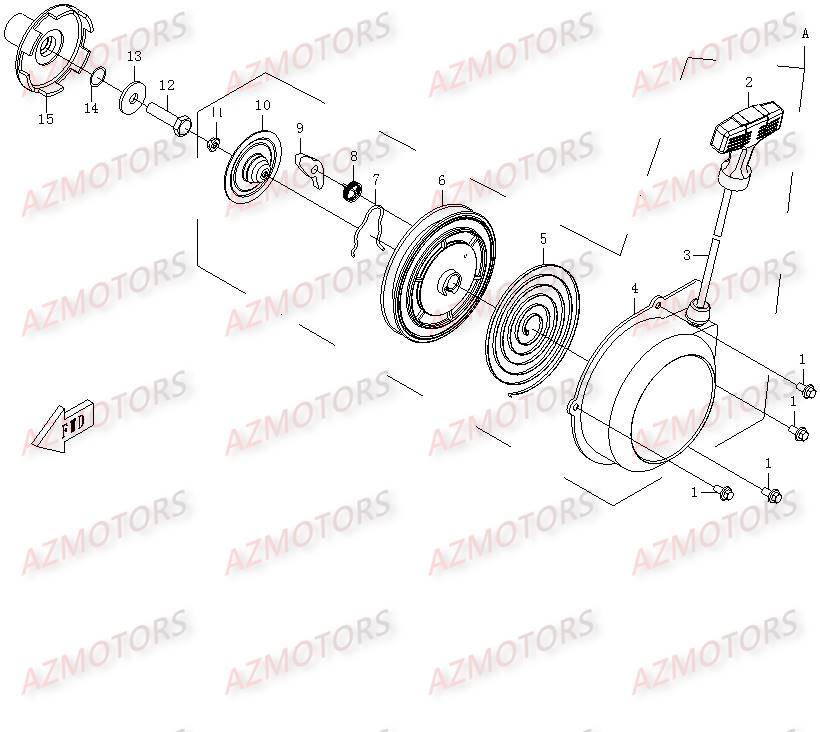 Lanceur Manuel CFMOTO Pièces Origine CFMOTO UFORCE 500/600