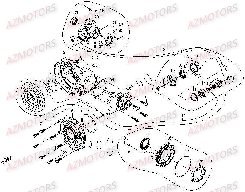 PONT ARRIERE CFMOTO UFORCE 500 600