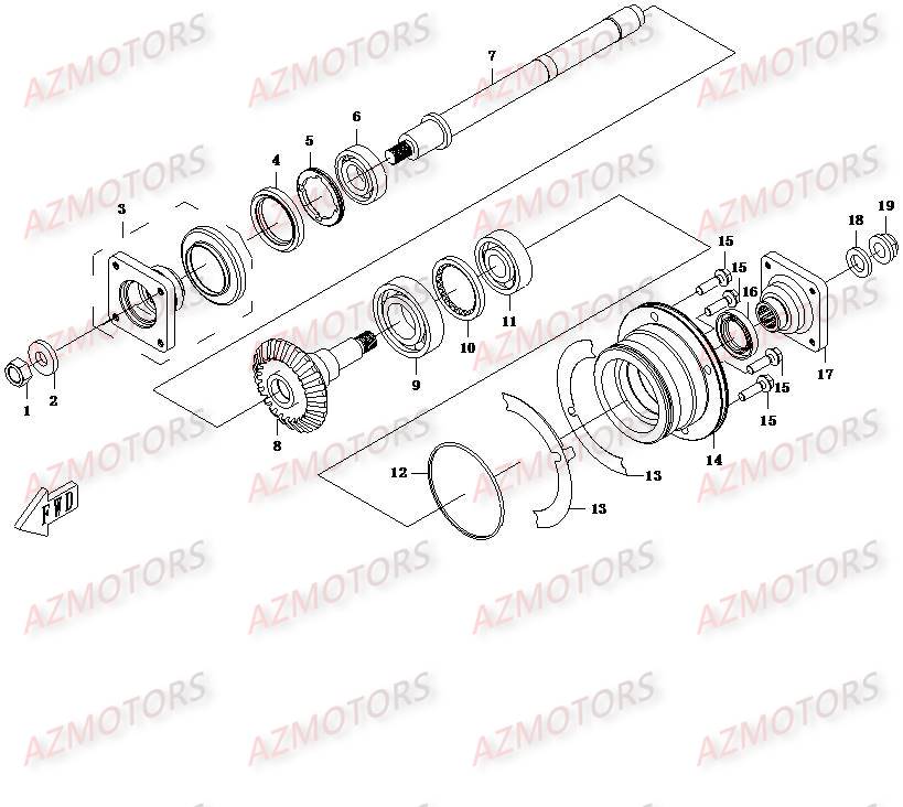 Transmission CFMOTO Pièces Origine CFMOTO UFORCE 500/600