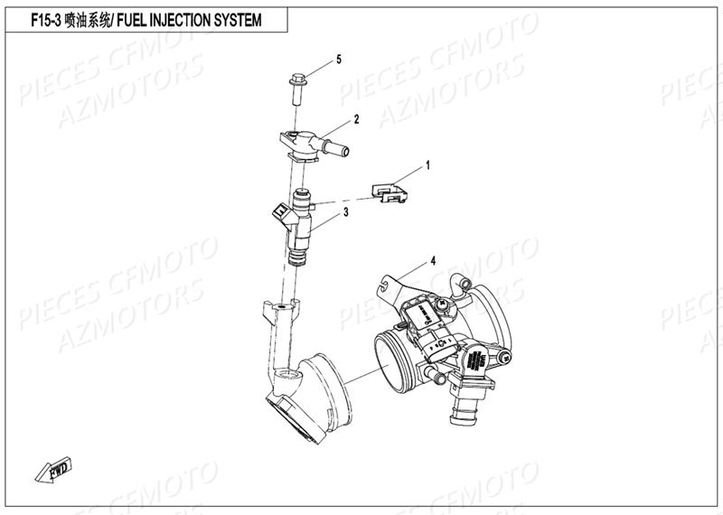Injection Capteur CFMOTO Pièces Origine CFMOTO UFORCE 550 (2017)