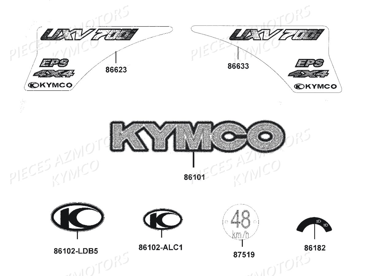DECORS KYMCO UXV 700I EPS E4