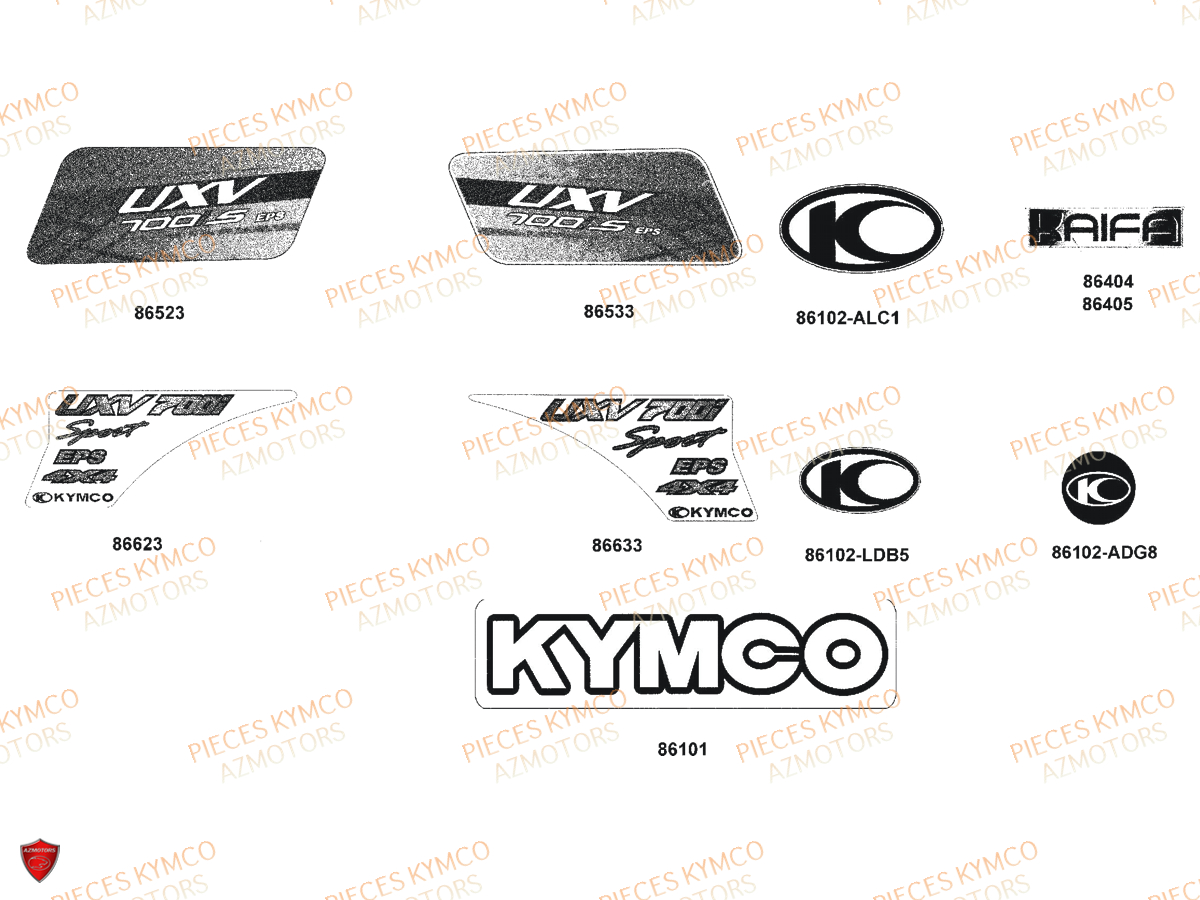 Decors KYMCO Pieces UXV 700I SPORT EPS 4T EURO4 (UBADHE)