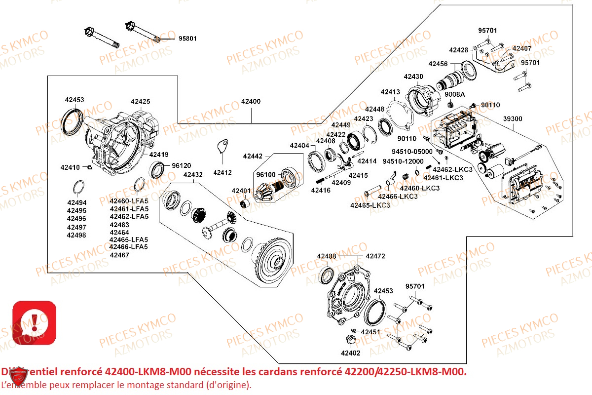Differentiel Arriere Version Renforce KYMCO Pieces UXV 700I SPORT EPS 4T EURO4 (UBADHE)