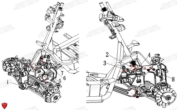 Balancier Avant ORCAL Pieces Orcal scooter V28 2KW (équivalent 50cc)