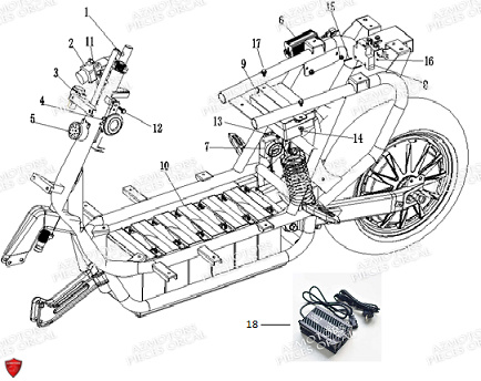 Batterie ORCAL Pieces Orcal scooter V28 2KW (équivalent 50cc)