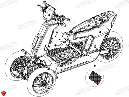 Grille D Aeration ORCAL Pieces Orcal scooter V28 2KW (équivalent 50cc)