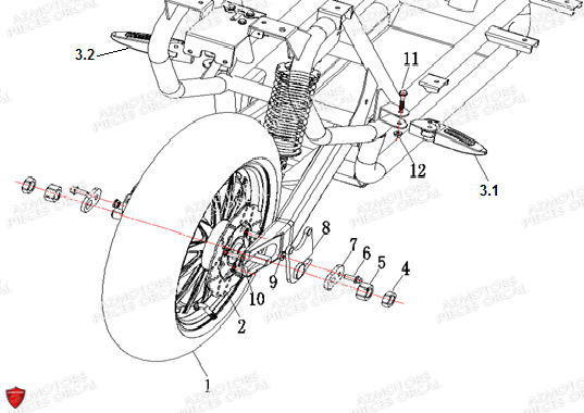 Moteur Electrique ORCAL Pieces Orcal scooter V28 2KW (équivalent 50cc)