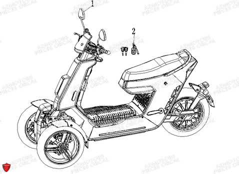 Retroviseurs ORCAL Pieces Orcal scooter V28 2KW (équivalent 50cc)