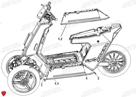 Sabot Inferieur ORCAL Pieces Orcal scooter V28 2KW (équivalent 50cc)