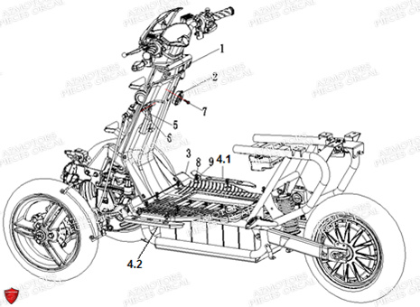 Tablier Plancher ORCAL Pieces Orcal scooter V28 2KW (équivalent 50cc)