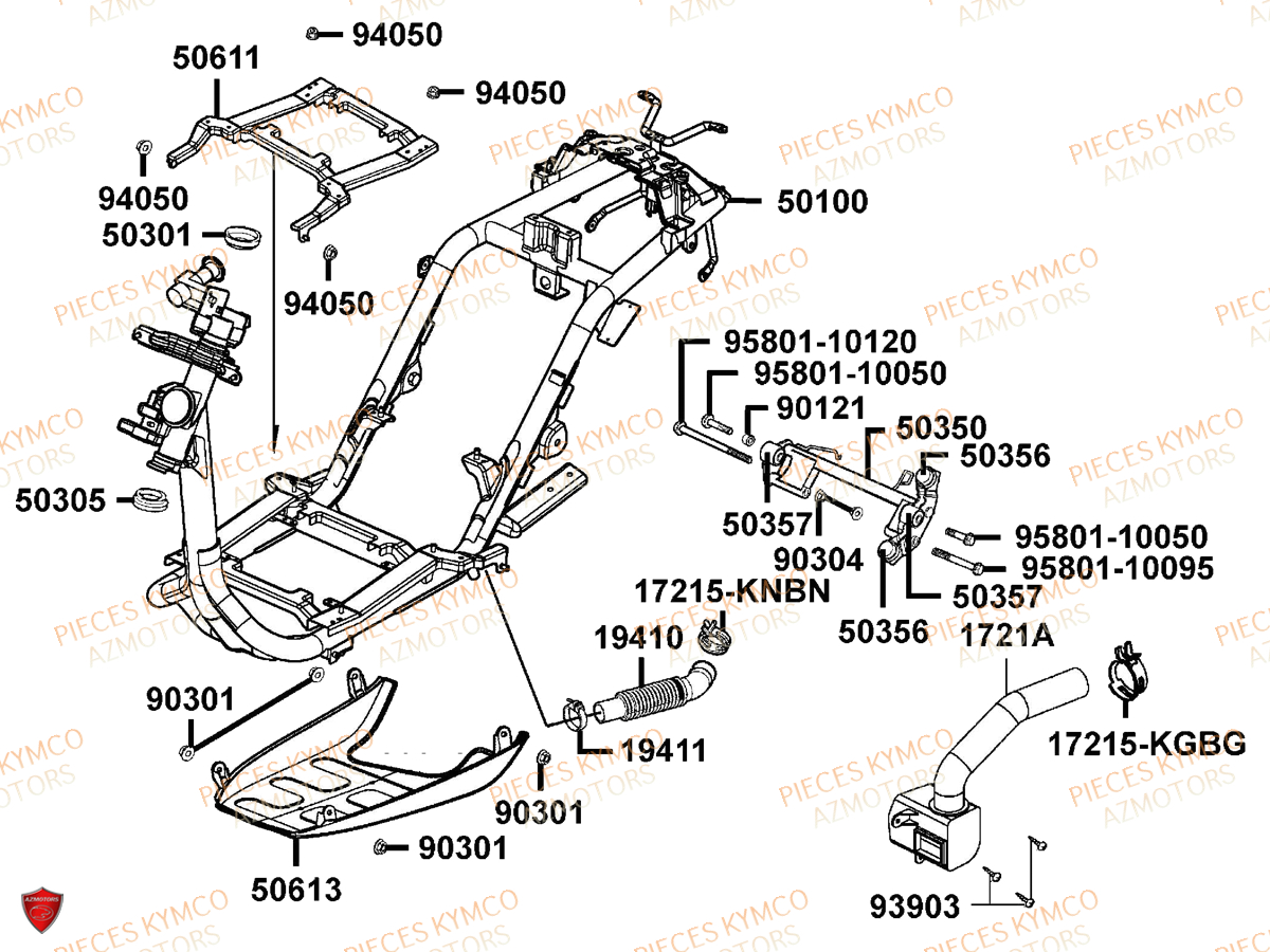 Chassis KYMCO Pieces VITALITY 50 2T EURO 2 (SF10FA)