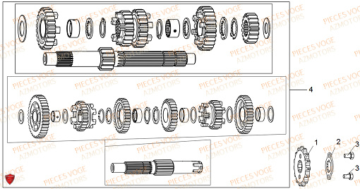 Arbres Transmission VOGE Pieces VOGE 125R EURO V